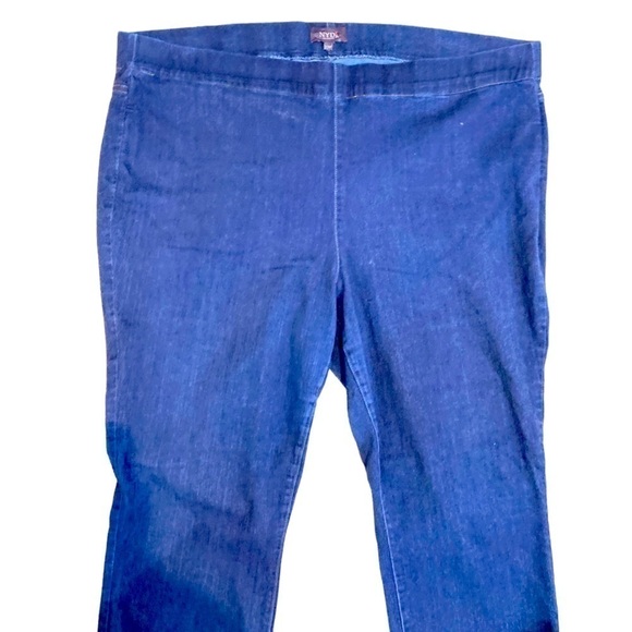 NYDJ dark Wash pull on cropped stretch denim high waisted 12 inch rise jeans 22W - Picture 3 of 7